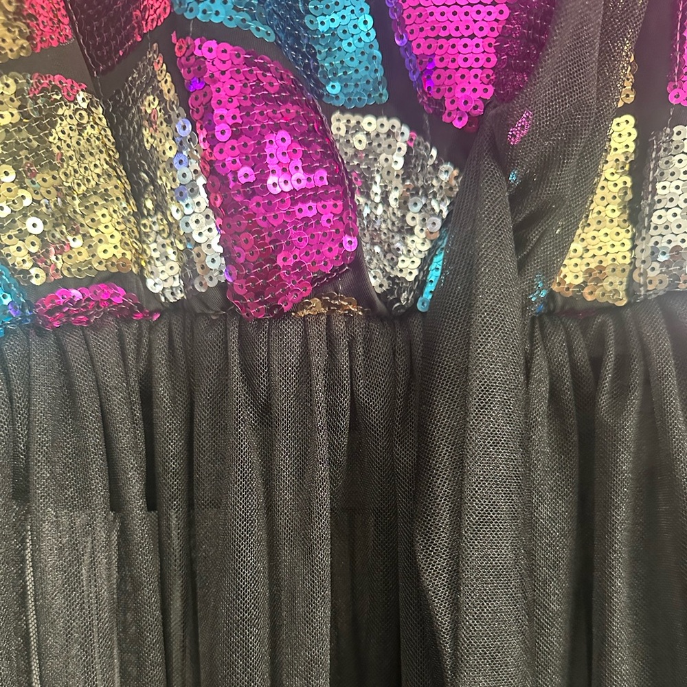 JIBRI Sheer Poolside Swim Dress  (Size 0X). Colorful Sequence on top.NWOT. - Picture 2 of 3